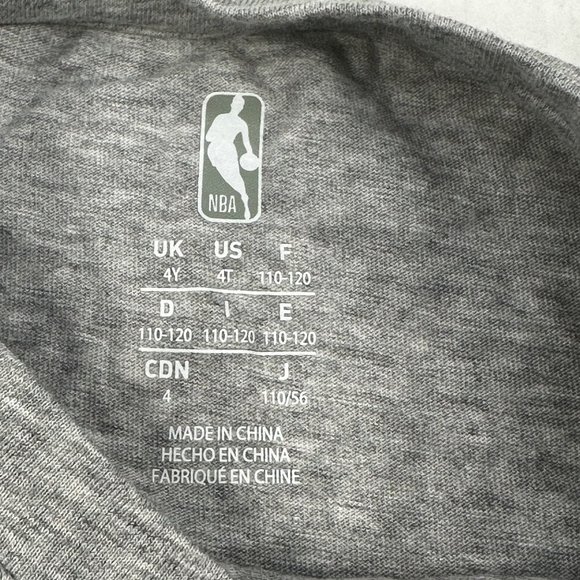 NBA Girl's Size 4T Portland Basketball Ruffle Layered Short Sleeve Dress Gray - Picture 8 of 16